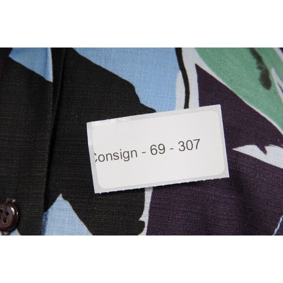 Carolina Herrera Womens Floral Collared Button Down Midi Dress US 14 Purple Blue - Picture 13 of 13